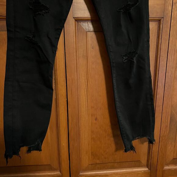 NWT Abercrombie & Fitch Mid Rise Super Skinny Ankle Jeans Distressed Black 27/4S - Picture 6 of 13
